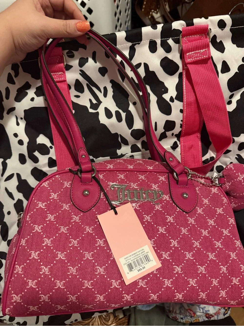 Juicy Couture Hot Pink Logo Dome Satchel